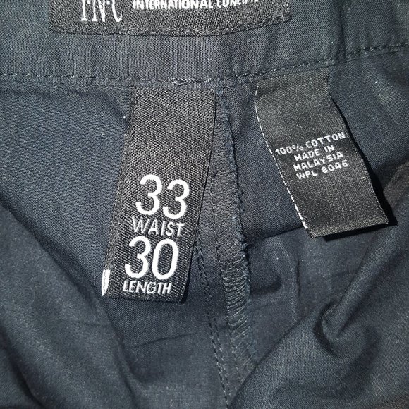 INC International Concepts Cargo Pants Mens 33x30 Black Many Zippers & Pockets - Picture 7 of 10